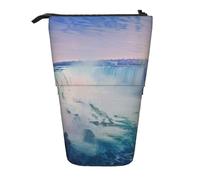 JKLQWC Standing Retractable Cute Pencil Case Organizer - Niagara Falls Prints Stationery & Makeup Pouch for Travel, School, Office, Gifts