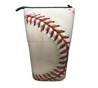 JKLQWC Standing Retractable Cute Pencil Case Organizer - Sport Ball Baseball Prints Stationery & Makeup Pouch for Travel, School, Office, Gifts