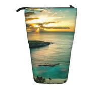 JKLQWC Standing Retractable Cute Pencil Case Organizer, Sunrise Over Hanauma Bay Oahu Hawaii Prints Stationery & Makeup Pouch for Travel, School, Office, Gifts