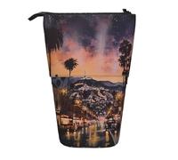 JKLQWC Standing Retractable Cute Pencil Case Organizer - The Old Hollywood Prints Stationery & Makeup Pouch for Travel, School, Office, Gifts