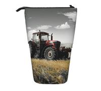 JKLQWC Standing Retractable Cute Pencil Case Organizer - Tractor Agriculture Tranquil Prints Stationery & Makeup Pouch for Travel, School, Office, Gifts