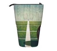 JKLQWC Standing Retractable Cute Pencil Case Organizer - US Football Field Ball Sport Prints Stationery & Makeup Pouch for Travel, School, Office, Gifts