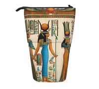 JKLQWC Standing Retractable Cute Pencil Case Organizer, Women in Ancient Egypt Prints Stationery & Makeup Pouch for Travel, School, Office, Gifts
