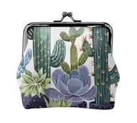 JKLQWC Succulent Plant Printed Coin Purse for Women Cute PU Leather Coin Wallet Mini Coin Purse Pouch with Kiss-Lock