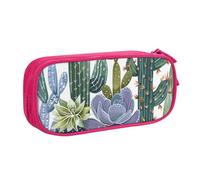 JKLQWC Succulent Plant Printed Pencil Case Cute Pen Pencil Box Bag Zipper Storage Organizer Box Holder for Office School Teen Girl Boy Adult,Pink