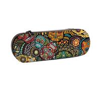 JKLQWC Sugar Skulls Print Printed Pencil Case Cute Pen Pencil Box Bag PU Leather Zipper Pencil Pouch Organizer for Office School Travel