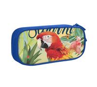JKLQWC Summer Parrot Pineapple Bird Printed Pencil Case Cute Pen Pencil Box Bag Zipper Storage Organizer Box Holder for Office School Teen Girl Boy Adult,Blue