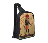 JKLQWC Sun Old Egyptian Timeless Grace Printed Crossbody Sling Backpack Sling Bag for Men Women Adjustable Shoulder Bag Travel Hiking Chest Bag Daypack