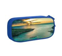 JKLQWC Sunrise Over Hanauma Bay Oahu Hawaii Printed Pencil Case Cute Pen Pencil Box Bag Zipper Storage Organizer Box Holder for Office School Teen Girl Boy Adult,Blue