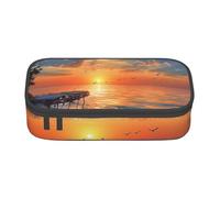 JKLQWC Sunset Scenery Printed Pencil Case Cute Pen Pencil Box Bag Large Capacity Compartment Zipper Pencil Pouch Organizer for Office School Travel