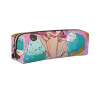 JKLQWC Sweet Ice Cream Printed Leather Pencil Case with Gold Zipper - Simple and Lightweight Organizer for School, Office, Travel, Makeup