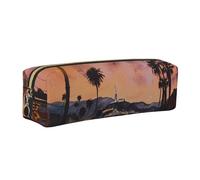 JKLQWC The Old Hollywood Printed Leather Pencil Case with Gold Zipper - Simple and Lightweight Organizer for School, Office, Travel, Makeup