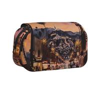JKLQWC The Old Hollywood Prints Pencil Case for Kids Men Women, Two Layers Large Capacity Pencil Pouch Makeup Bag Organizer for Office School Travel