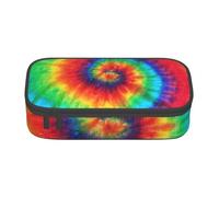 JKLQWC Tie Dye Hippies Printed Pencil Case Cute Pen Pencil Box Bag Large Capacity Compartment Zipper Pencil Pouch Organizer for Office School Travel
