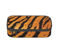 JKLQWC Tiger Striped Pattern Printed Pencil Case Cute Pen Pencil Box Bag Large Capacity Compartment Zipper Pencil Pouch Organizer for Office School Travel