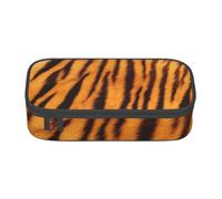 JKLQWC Tiger Striped Pattern Printed Pencil Case Cute Pen Pencil Box Bag Large Capacity Compartment Zipper Pencil Pouch Organizer for Office School Travel
