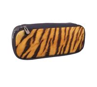 JKLQWC Tiger Striped Pattern Printed PU Leather Pencil Case Cute Pen Pencil Box Bag Zipper Office School Pencil Pouch Organizer for Students Teen Girls Boys Adult Gifts