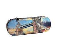 JKLQWC Tower Bridge in London Printed Pencil Case Cute Pen Pencil Box Bag PU Leather Zipper Pencil Pouch Organizer for Office School Travel