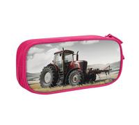 JKLQWC Tractor Agriculture Tranquil Printed Pencil Case Cute Pen Pencil Box Bag Zipper Storage Organizer Box Holder for Office School Teen Girl Boy Adult,Pink