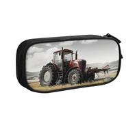 JKLQWC Tractor Agriculture Tranquil Printed Pencil Case Cute Pen Pencil Box Bag Zipper Storage Organizer Box Holder for Office School Teen Girl Boy Adult,Black