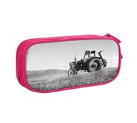 JKLQWC Tractor Agriculture Tranquil Printed Pencil Case Cute Pen Pencil Box Bag Zipper Storage Organizer Box Holder for Office School Teen Girl Boy Adult,Pink