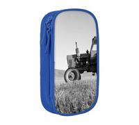 JKLQWC Tractor Agriculture Tranquil Printed Pencil Case Cute Pen Pouch Large Pen Bag Portable Storage Organizer Box for Office School Teen Girl Boy Adult,Blue