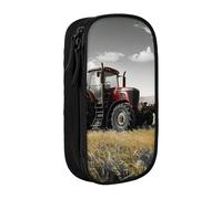 JKLQWC Tractor Agriculture Tranquil Printed Pencil Case Cute Pen Pouch Large Pen Bag Portable Storage Organizer Box for Office School Teen Girl Boy Adult,Black