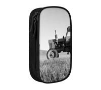 JKLQWC Tractor Agriculture Tranquil Printed Pencil Case Cute Pen Pouch Large Pen Bag Portable Storage Organizer Box for Office School Teen Girl Boy Adult,Black