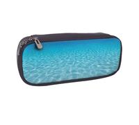 JKLQWC Tranquil Underwater Scenery Printed PU Leather Pencil Case Cute Pen Pencil Box Bag Zipper Office School Pencil Pouch Organizer for Students Teen Girls Boys Adult Gifts