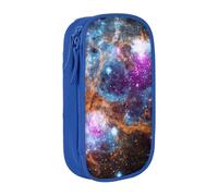 JKLQWC Universe Galaxy Space Printed Pencil Case Cute Pen Pouch Large Pen Bag Portable Storage Organizer Box for Office School Teen Girl Boy Adult,Blue