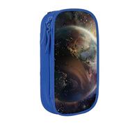 JKLQWC Universe Planet Printed Pencil Case Cute Pen Pouch Large Pen Bag Portable Storage Organizer Box for Office School Teen Girl Boy Adult,Blue