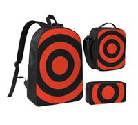 JKLQWC vector design target Print School Backpack Set of 3, 17-Inch School Bag with Insulated Lunch Bag & Pencil Case for Students Teens Girls Boys