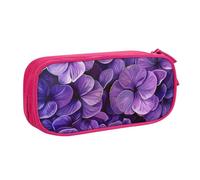 JKLQWC Violet Flower Printed Pencil Case Cute Pen Pencil Box Bag Zipper Storage Organizer Box Holder for Office School Teen Girl Boy Adult,Pink