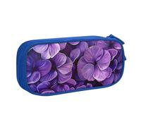 JKLQWC Violet Flower Printed Pencil Case Cute Pen Pencil Box Bag Zipper Storage Organizer Box Holder for Office School Teen Girl Boy Adult,Blue