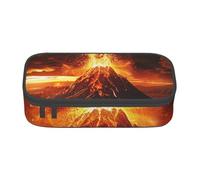JKLQWC Volcano Printed Pencil Case Cute Pen Pencil Box Bag Large Capacity Compartment Zipper Pencil Pouch Organizer for Office School Travel