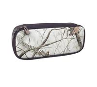 JKLQWC White Trees Camouflage Printed PU Leather Pencil Case Cute Pen Pencil Box Bag Zipper Office School Pencil Pouch Organizer for Students Teen Girls Boys Adult Gifts