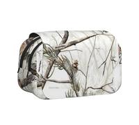 JKLQWC White Trees Camouflage Prints Pencil Case for Kids Men Women, Two Layers Large Capacity Pencil Pouch Makeup Bag Organizer for Office School Travel