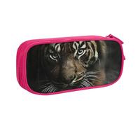 JKLQWC Wild Animals Tiger Printed Pencil Case Cute Pen Pencil Box Bag Zipper Storage Organizer Box Holder for Office School Teen Girl Boy Adult,Pink