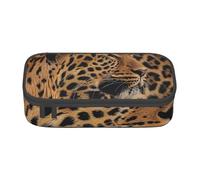 JKLQWC Wild Leopard Animal Printed Pencil Case Cute Pen Pencil Box Bag Large Capacity Compartment Zipper Pencil Pouch Organizer for Office School Travel