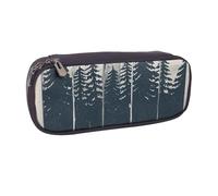 JKLQWC Wilderness Fox Art Printed PU Leather Pencil Case Cute Pen Pencil Box Bag Zipper Office School Pencil Pouch Organizer for Students Teen Girls Boys Adult Gifts