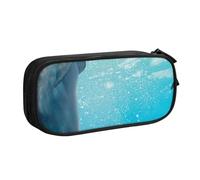 JKLQWC Winter the Dolphin Printed Pencil Case Cute Pen Pencil Box Bag Zipper Storage Organizer Box Holder for Office School Teen Girl Boy Adult,Black