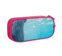 JKLQWC Winter the Dolphin Printed Pencil Case Cute Pen Pencil Box Bag Zipper Storage Organizer Box Holder for Office School Teen Girl Boy Adult,Pink