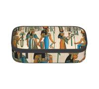 JKLQWC Women in Ancient Egypt Printed Pencil Case Cute Pen Pencil Box Bag Large Capacity Compartment Zipper Pencil Pouch Organizer for Office School Travel
