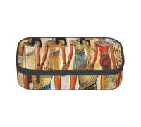 JKLQWC Women in Ancient Egypt Printed Pencil Case Cute Pen Pencil Box Bag Large Capacity Compartment Zipper Pencil Pouch Organizer for Office School Travel