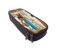 JKLQWC Women in Ancient Egypt Prints Pencil Case for Girls Boys Cute PU Leather Pen Pencil Box Bag Zipper Pencil Pouch Organizer for Office School