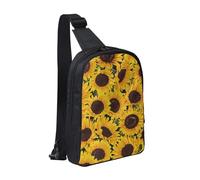 JKLQWC Yellow Sunflowers Printed Crossbody Sling Backpack Sling Bag for Men Women Adjustable Shoulder Bag Travel Hiking Chest Bag Daypack