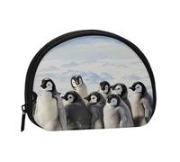 JKLQWC Young Penguins with Snow Printed Coin Purse for Women Cute Small Change Wallet Mini Coin Purses Pouch with Zipper