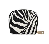 JKLQWC Zebra Animal Printed Card Wallet for Women Men Cute Zipper Card Cases Holder Mini Coin Purse with 12 Card Slots
