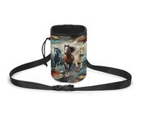 JKLQWH A Pattern with Horses As A Background Printed Pet Training Package Dog Walking Fanny Pack Dog Training Treat Pouch Portable Pet Pocket Puppy Treat Bag Pets Outdoor