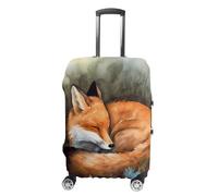 JKLQWH A Sleeping Fox Luggage Cover Personalization Suitcase Covers Protector Elastic Washable Baggage Cover Anti-Scratch For Traveling, Aircraft Consignment, style, Small